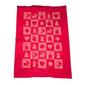 Ekelund Tea Towel Holiday Christmas Red‎ Swedish Folk Art Cotton Linen Jacquard